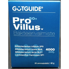 GutGuide PRO VILLUS 50+ maitohappobakteerituote, 20 annospussia/ 40 g